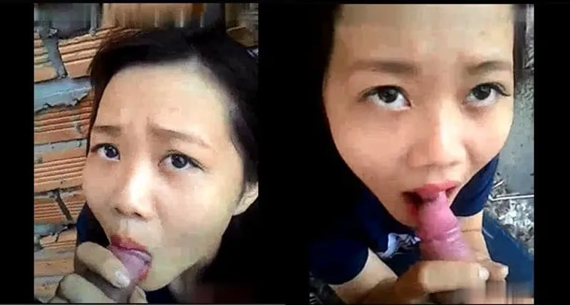 Cô bạn gái mút chim ở vườn sau nhà